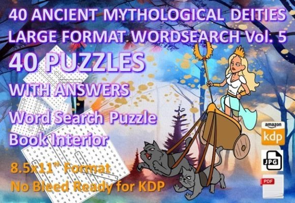 A Practical Assessment of the 40 Mythology Deities Word Search Vol 5 Puzzle Book Interior