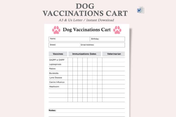The Essential Dog Vaccination Chart & Pet Health Record